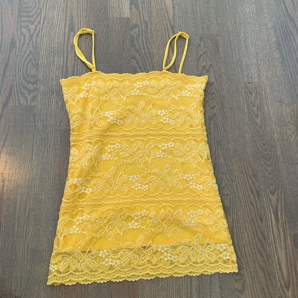 Shine New York yellow lace tank top